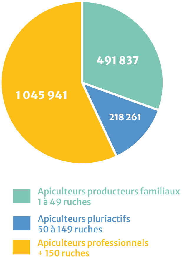 Graphique répartition des ruches 2022